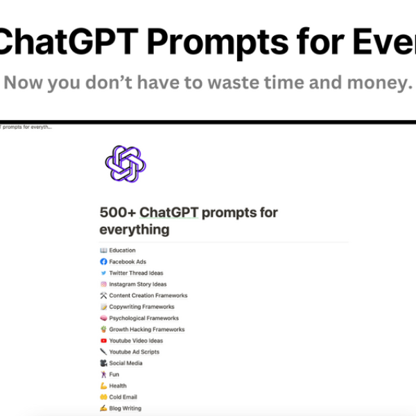 500+ ChatGPT Prompts For Everything