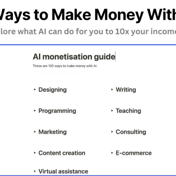 100 ways to make money with AI